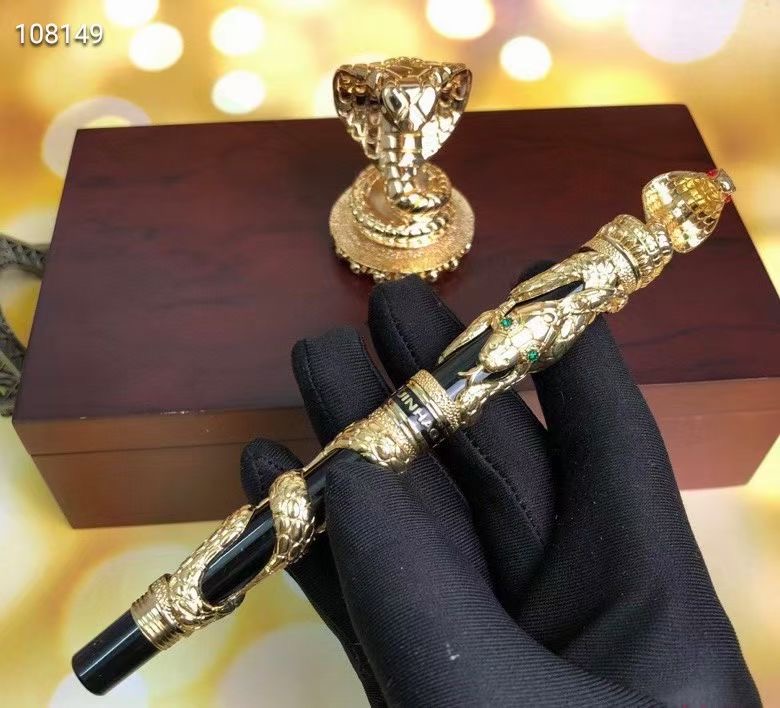 Luxury Jin-hao Snake Roller Ball Pen Yellow Gold - Click Image to Close